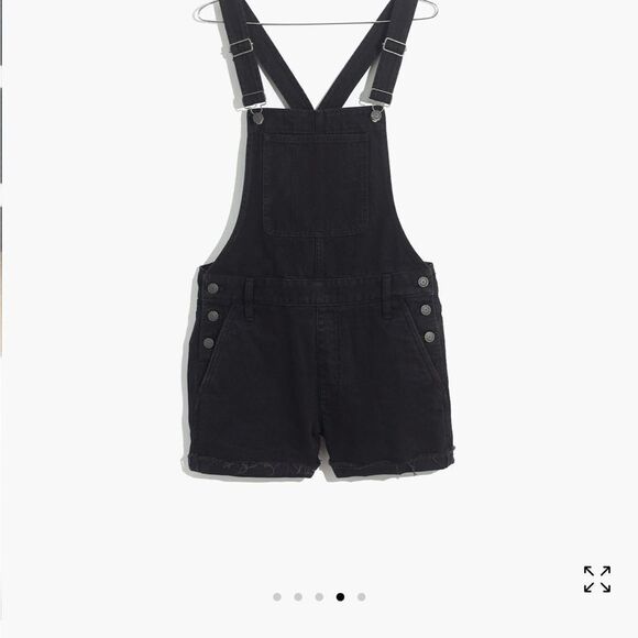 Madewell Adirondack Short Overalls in Washed Black - Picture 5 of 8